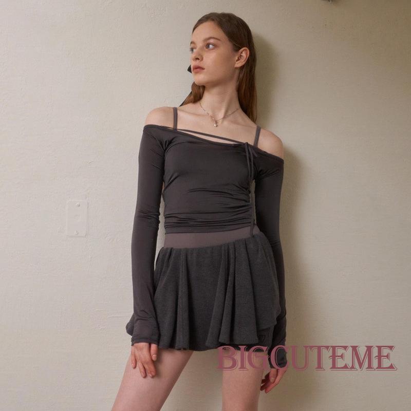 Áo Croptop Tay Dài Màu Sắc Thời Trang Xuân Thu Cho Nữ