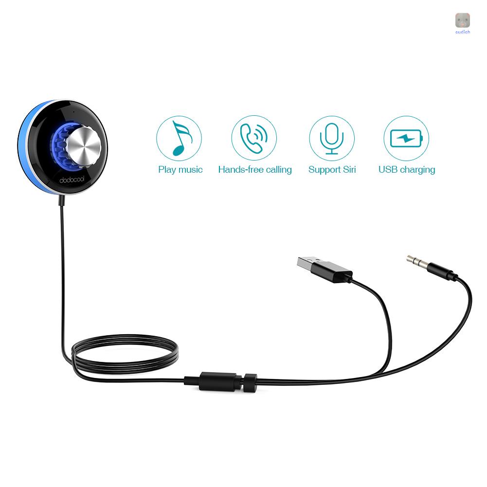 Dodocool Bộ Thu Phát Nhạc Xe Hơi Không Dây Rảnh Tay Với Giắc Cắm 3.5mm Tích Hợp Micro Hỗ Trợ Điều Khiển Giọng Nói 10W Cổng USB Kép Cho Sir