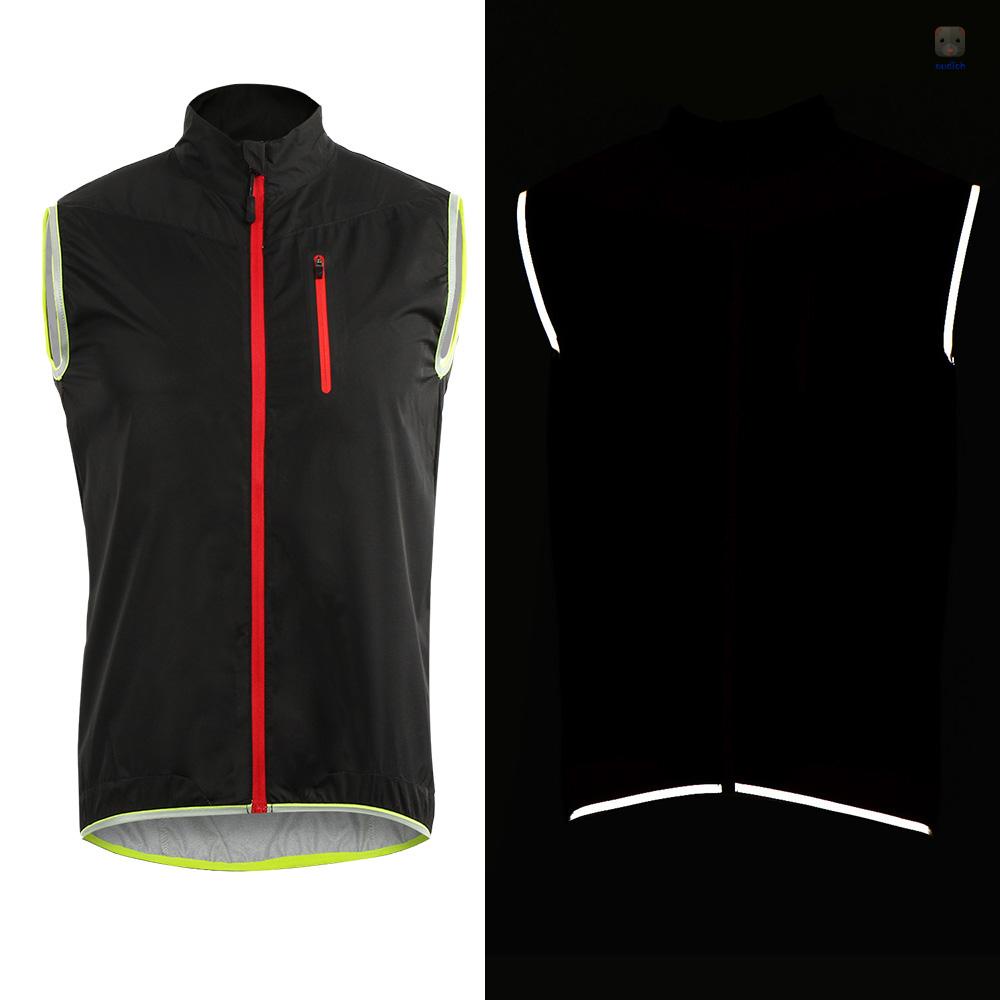 Arsuxeo Áo Sát Nách Phối Khóa Kéo Thoáng Khí Thời Trang Chạy Bộ Cho Nam