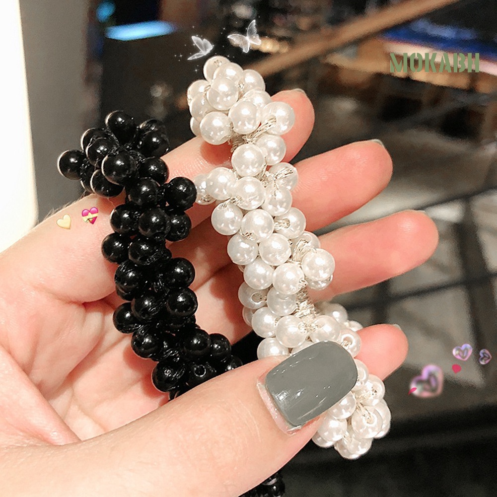 Dây Cột Tóc Đính Ngọc Trai Nhân Tạo Thời Trang Dành Cho Nữ