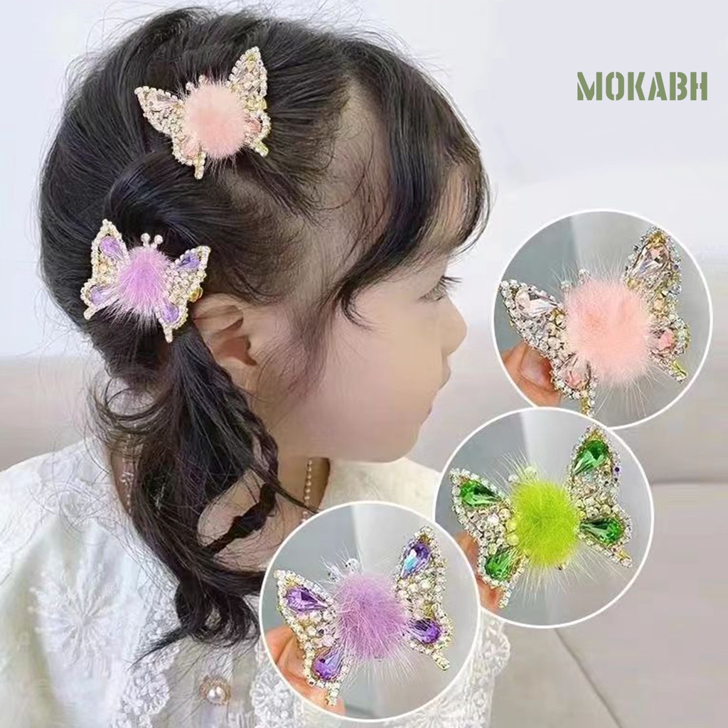 Kẹp Tóc Hình Bướm Bằng Kim Loại Đính Đá Lấp Lánh