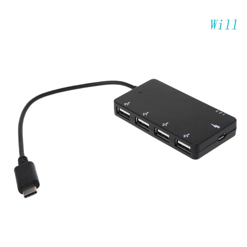 Bộ Chia 4 Cổng Usb Type C OTG Cho Điện Thoại / Máy Tính Bảng / Macboo