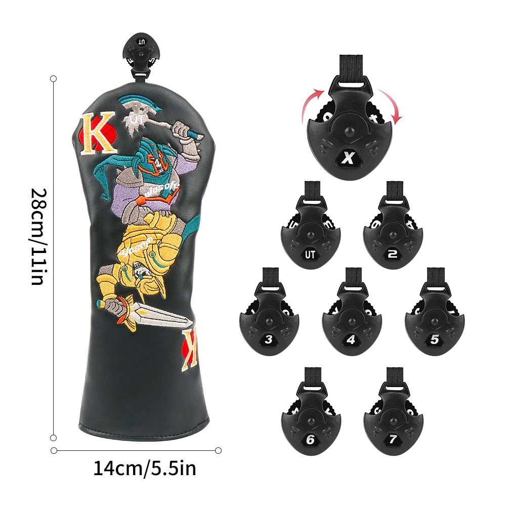 Vỏ Bọc Bảo Vệ Đầu Gậy Đánh Golf Thêu Hình Đầu Lâu Tinh Tế Mới