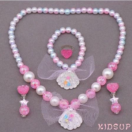 Bộ Vòng Cổ + Vòng Tay + Dây Chuyền Mặt Đá Ngọc Trai Cho Bé Gái|Set 6 Vòng Cổ Ngọc Trai Cho Bé Gái