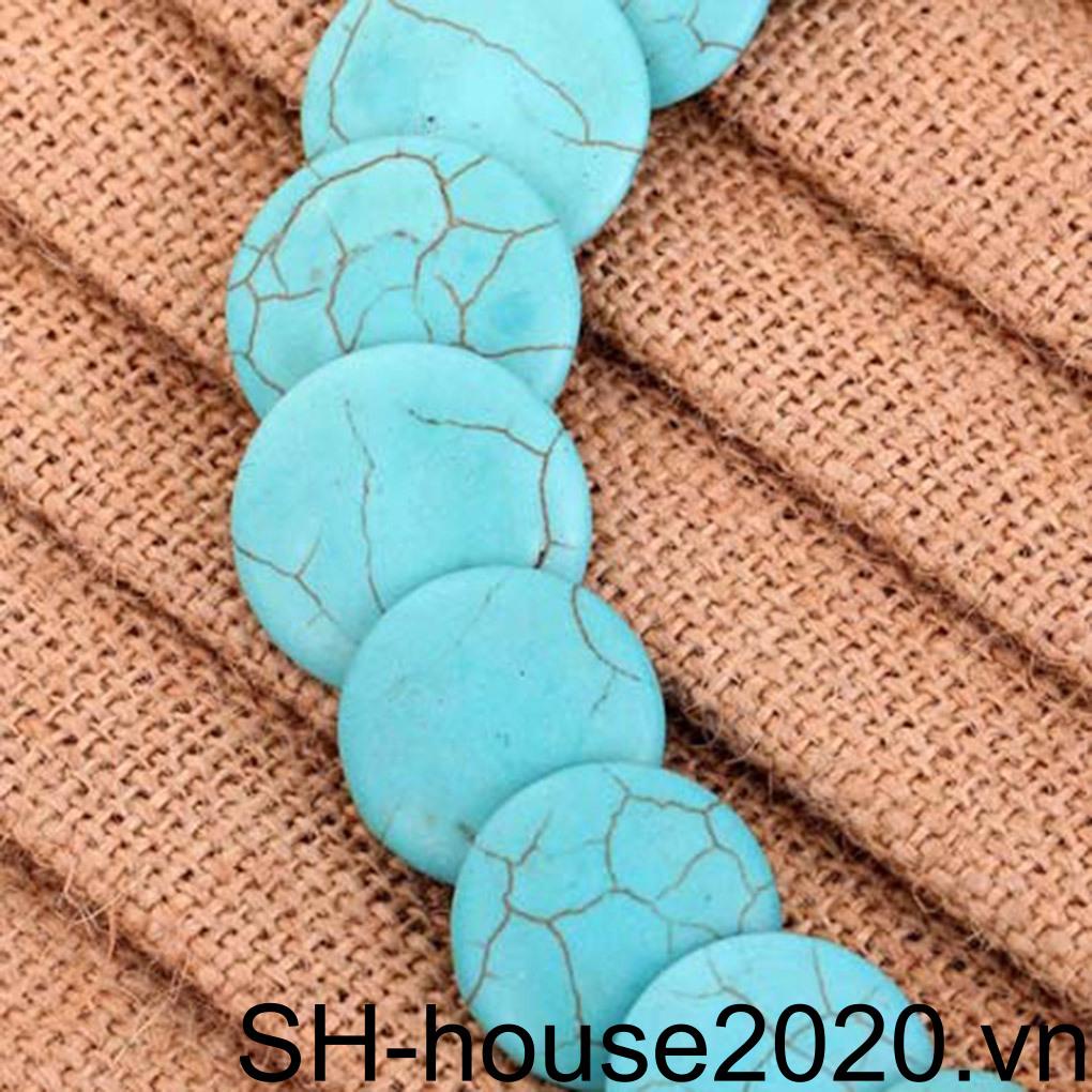 Vòng cổ Mặt Tròn Đính Đá Phong Cách Bohemian Cho Nữ