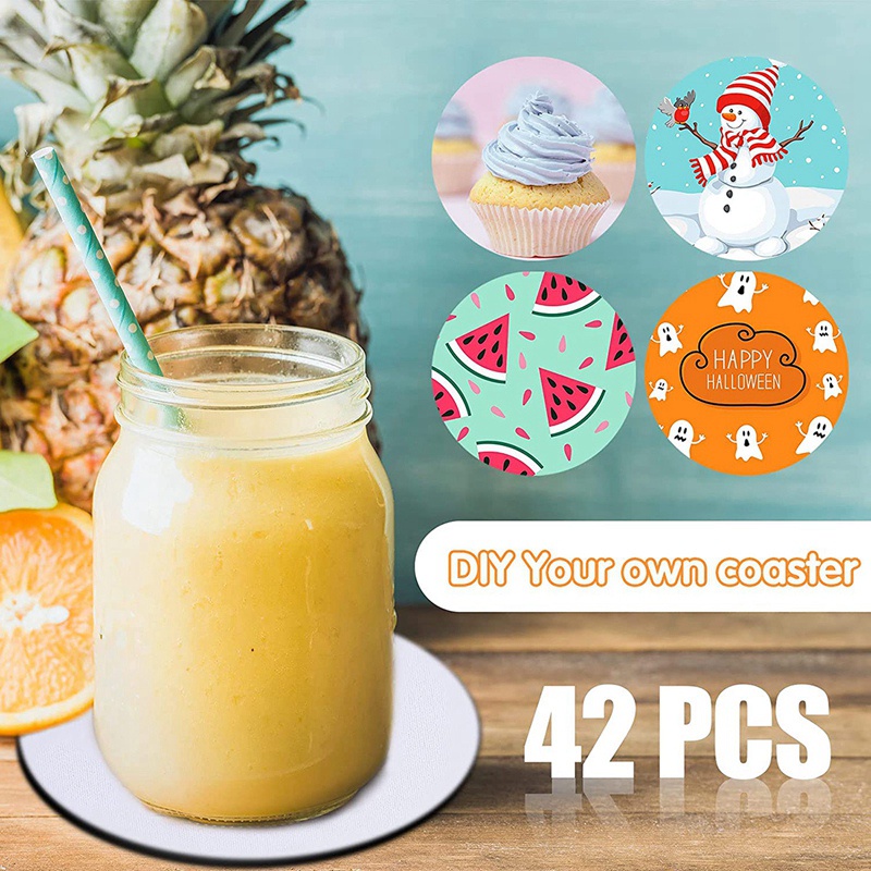 60 PCS Tấm lót trống thăng hoa . Tấm lót trống hình tròn để thăng hoa nhiệt Đồ thủ công tự làm . Tấm lót xe