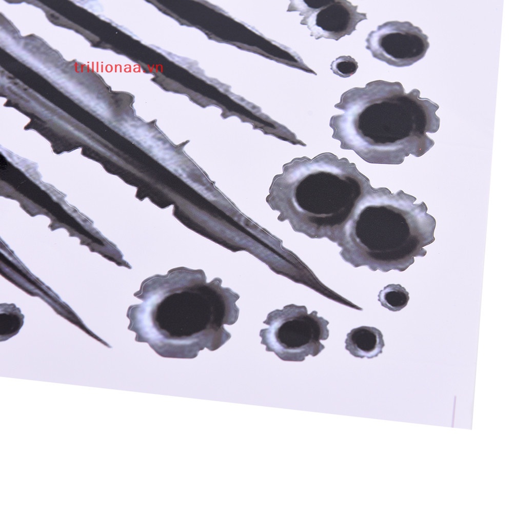 Miếng Dán Trang Trí Xe Hơi Hình Lỗ Đạn Giả 3D Vui Nhộn Sáng Tạo