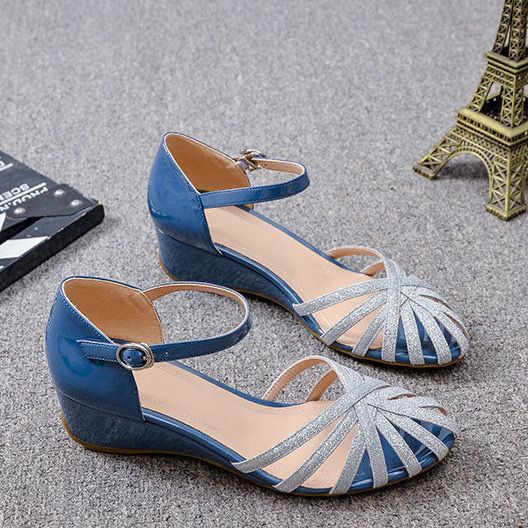Sandal Cao Gót Mũi Tròn Thời Trang Cho Nữ