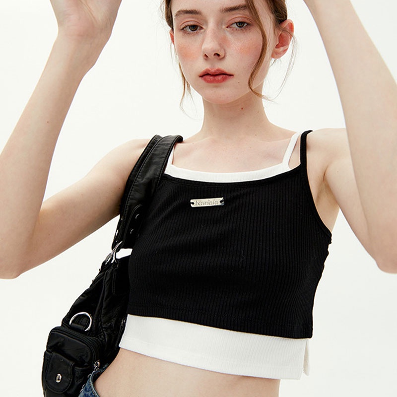 Áo thun hai dây XIYUYI in chữ phong cách Hàn Quốc thời trang mùa hè cho nữ