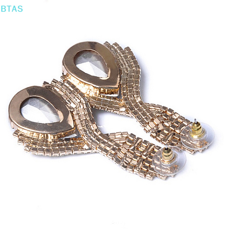 Bông Tai Đính Đá Hình Giọt Nước Thời Trang Cho Nữ