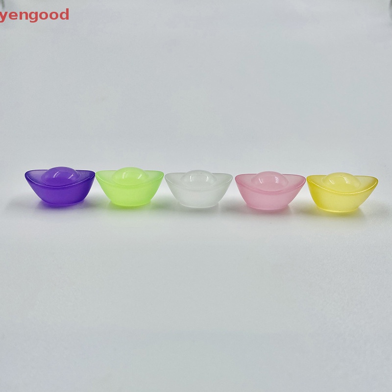 (YGD) Set 5 Mô Hình Giày Mini Bằng Nhựa Resin Màu Vàng Dạ Quang DIY