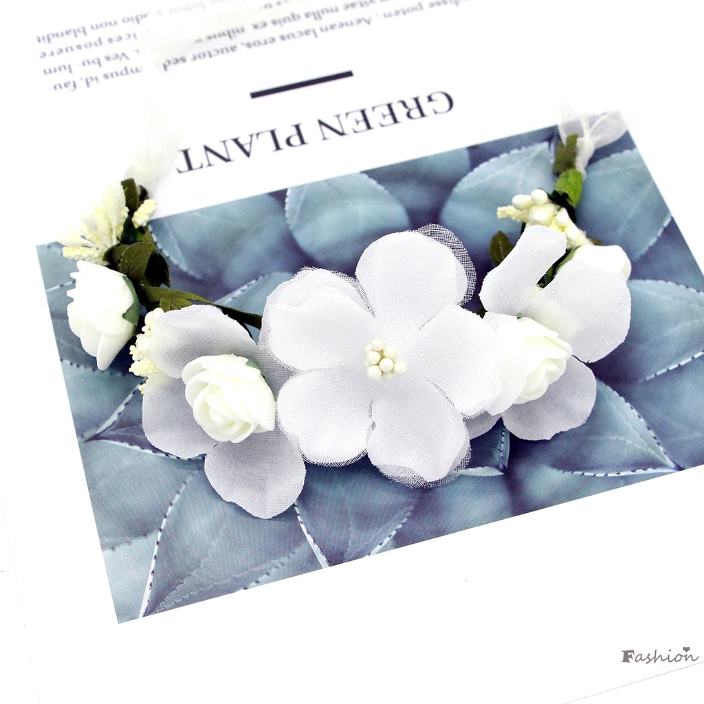 Vòng Hoa Nhân Tạo Kèm Dây Ruy Băng Mềm Chất Lượng Cao