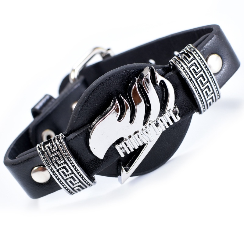 Vòng Đeo Tay Da PU Họa Tiết Naruto One Piece / Black Butler Allen / Luffy Phong Cách Nhật Bản 113