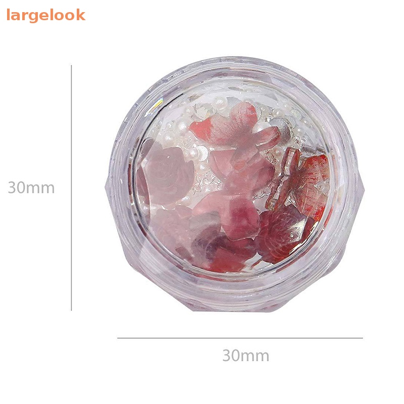 [Lớnlook] Set Vật Liệu Trang Trí Móng Tay Nghệ Thuật Hình Nơ Và Chuỗi Xích Kết Hợp Hoa Trà