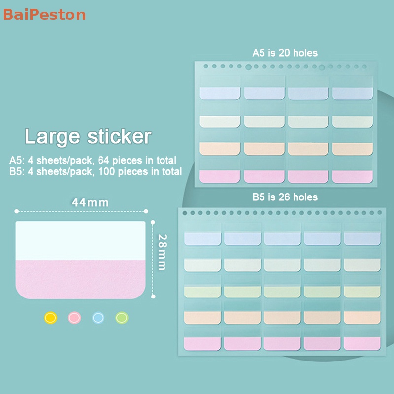 Bộ 4 Tờ Giấy Dính Đánh Dấu Sách Hình Lá Cờ Có Thể Viết Lên