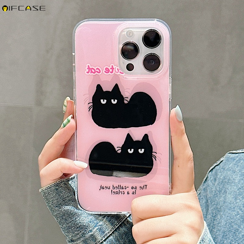 Ốp Điện Thoại Chống Sốc Họa Tiết Mèo Dễ Thương Dành Cho iPhone 14 13 12 Pro Max 11