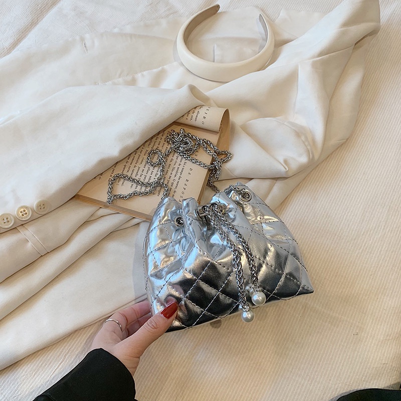 Túi Đeo Chéo Dây Xích Thiết Kế Hình Thoi Đơn Giản Thời Trang Mùa Hè Cho Nữ