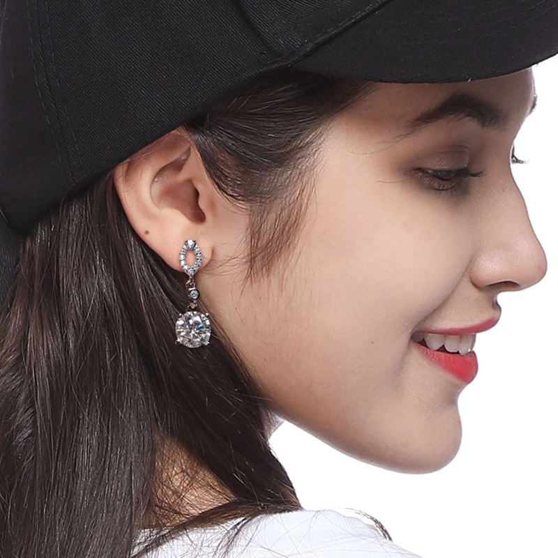 Bông Tai Dáng Dài Đính Đá Zircon Sang Trọng Thời Trang Cho Nữ