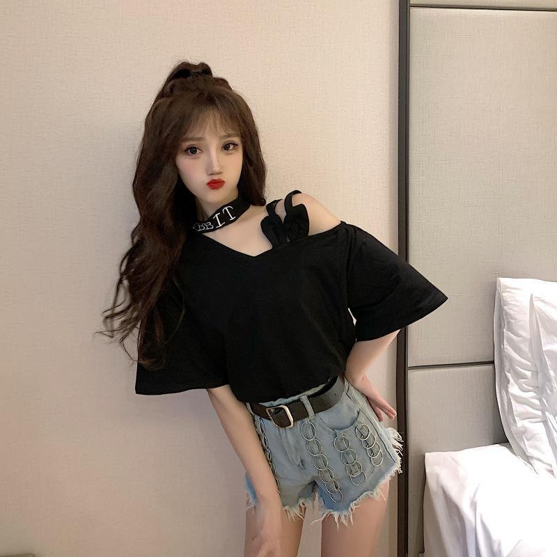 Áo baby tee Thun croptop Tay Ngắn Dáng Rộng Hở Vai Thời Trang Mùa Hè Phong Cách Hàn Quốc Mới Cỡ Lớn (30-100kg)