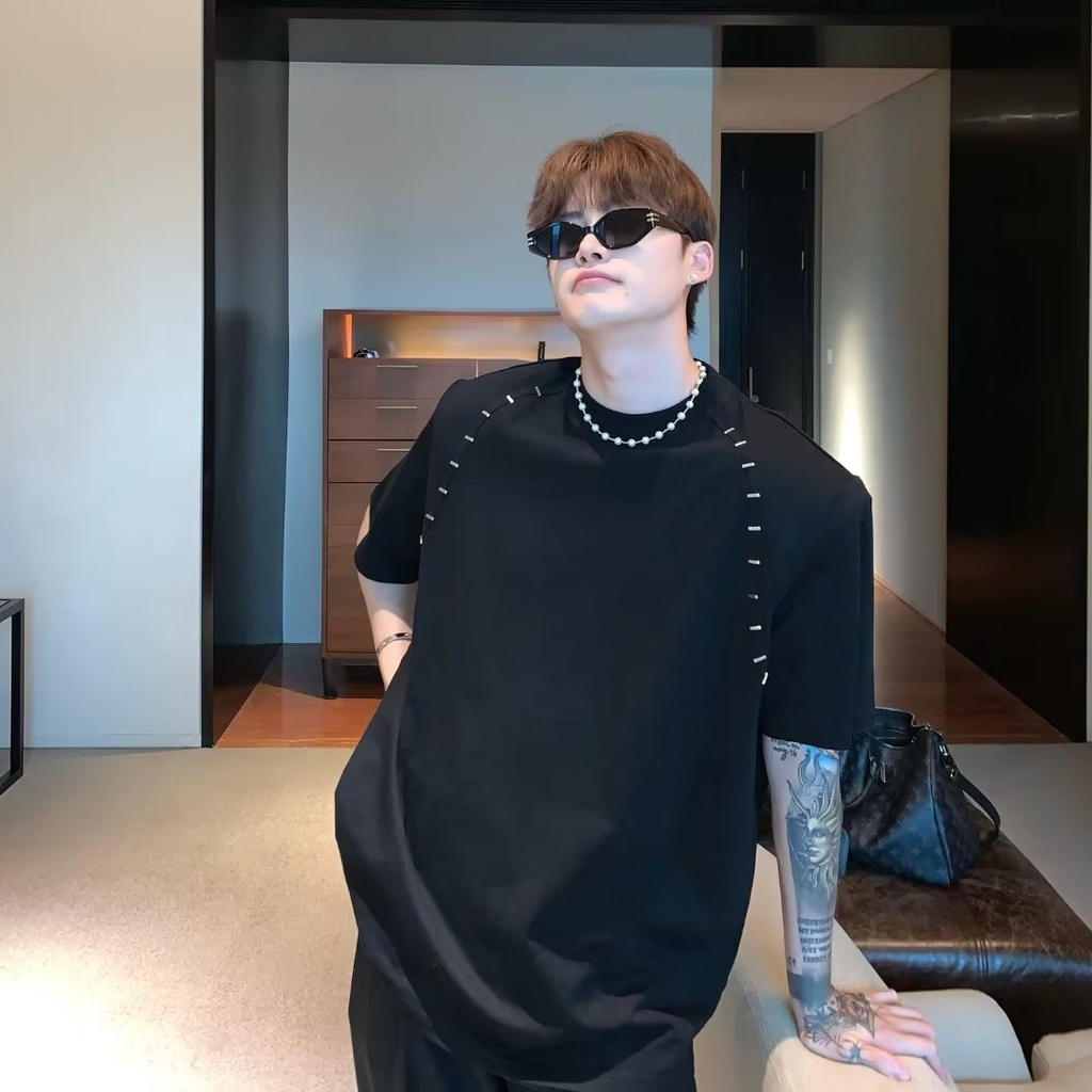 Áo Thun Cotton Ngắn Tay Màu Trơn Thời Trang Cho Nam