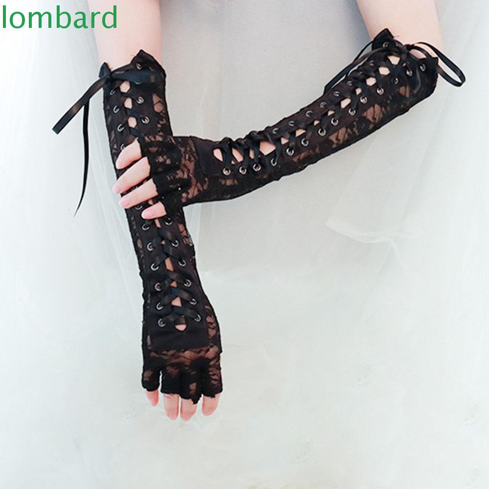 Đôi Găng Tay Ren Hoa Hở Ngón Thời Trang Cho Nữ