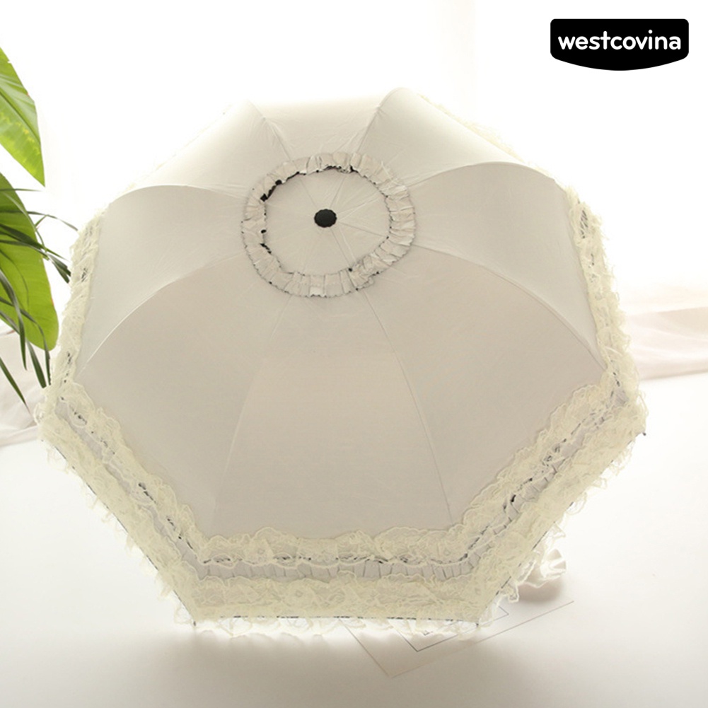 [COD]☁Dù Che Nắng Chống Tia UV Trọng Lượng Nhẹ Phối Ren Xinh Xắn Cho Nữ