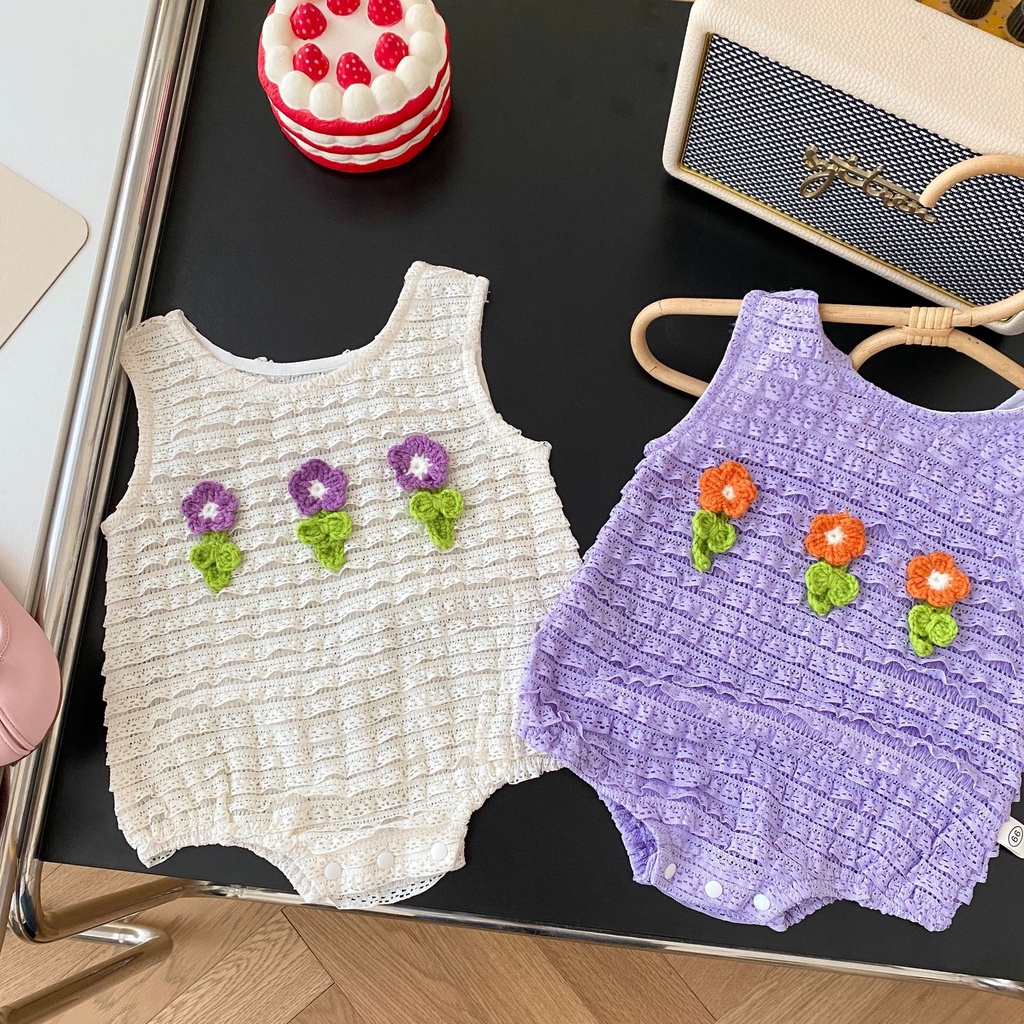 Bộ Áo Liền Quần Xếp Ly Kiểu Công Chúa Thời Trang Mùa Hè Cho Bé