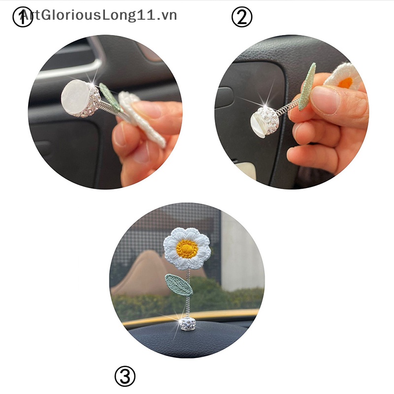 Phụ Kiện Trang Trí Cửa Sổ Xe Hơi Họa Tiết Hoa Dễ Thương Bắt Mắt