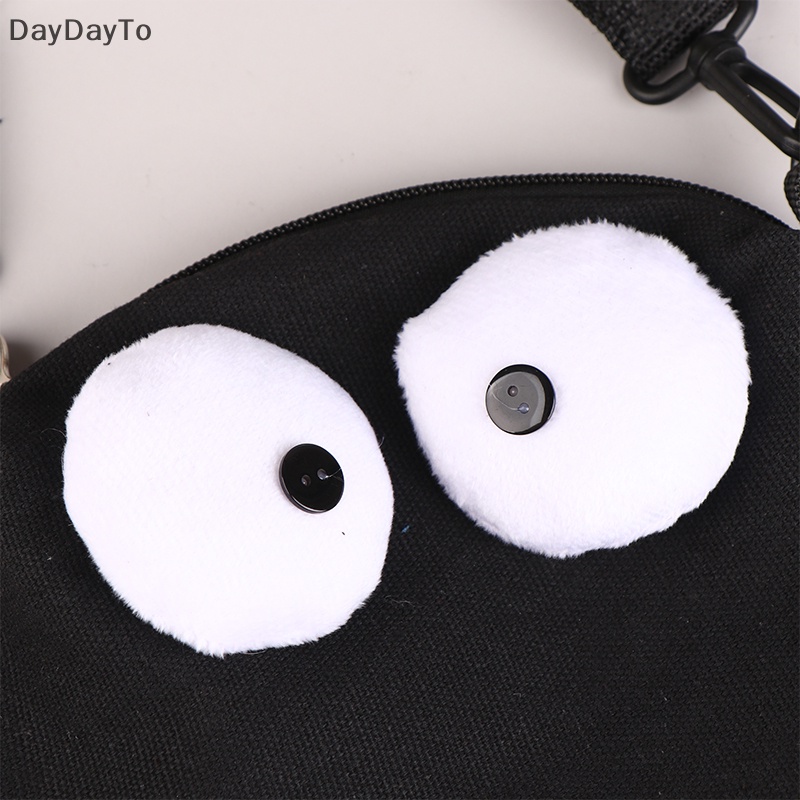 Túi Canvas Đeo Chéo Mini Hình Đôi Mắt To Dễ Thương Dành Cho Nữ