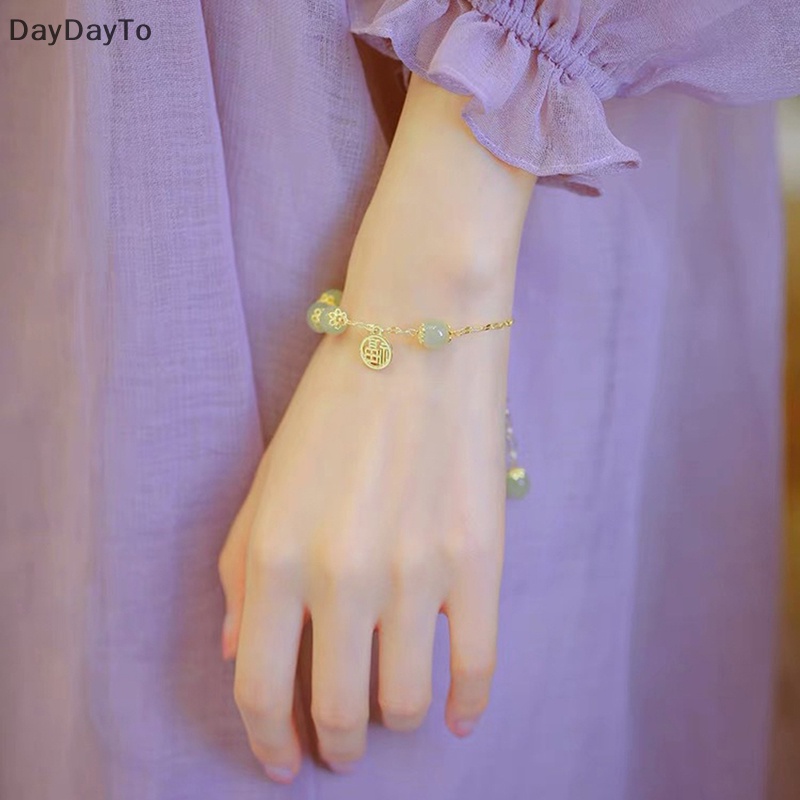 Daydo Fu Vòng Tay Ngọc Bích Nhân Vật May Mắn Hetian Dễ Phối Đồ Thời Trang Cá Tính Sáng Tạo Dành Cho Bạn Nữ