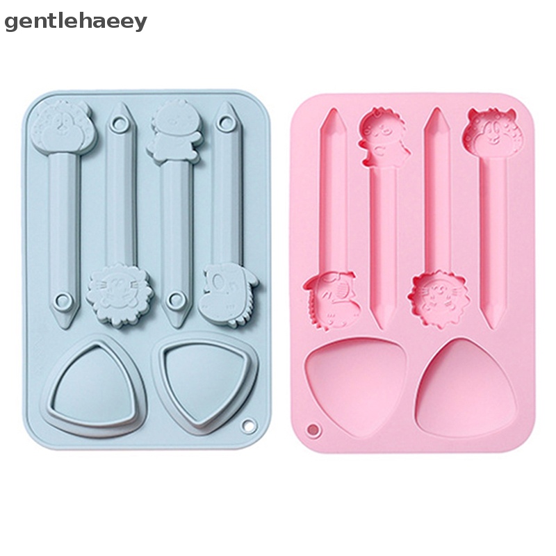 Khuôn Silicone Tạo Hình Tam Giác 6 Lỗ Làm Socola Hình Động Vật