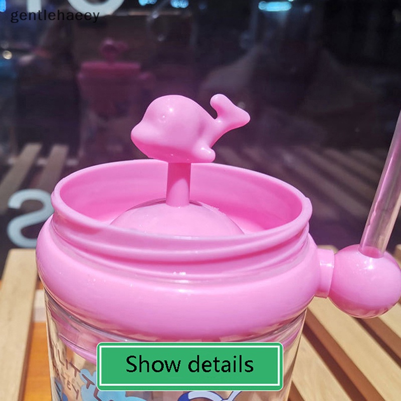 Bình Nước Nhựa Hình Cá Voi Dễ Thương Kèm Ống Hút