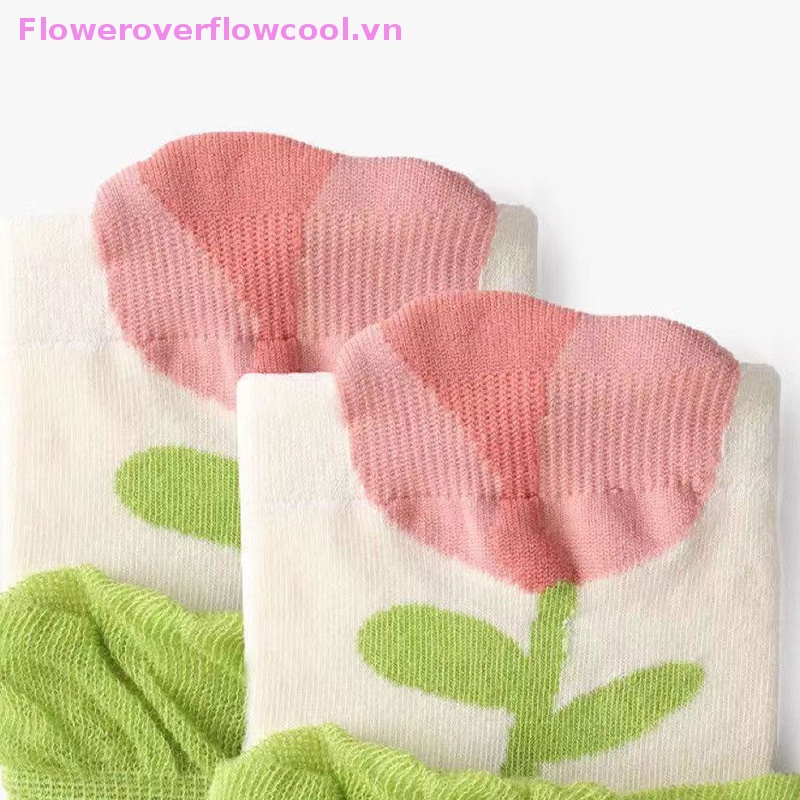 FOFC Women Spring Summer Socks Japanese Korean Style Cartoon Flower Candy Color Harajuku Kawaii Breathable Casual Cotton Socks HOT
