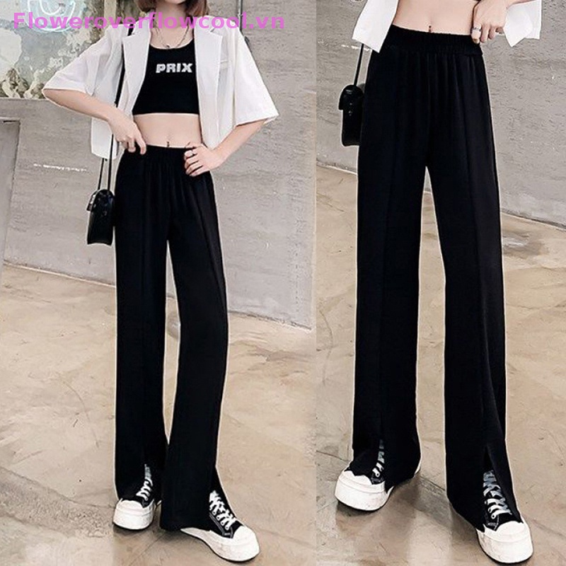 Quần Dài Xẻ Tà Thoáng Khí Thời Trang Mùa Hè Hàn Quốc