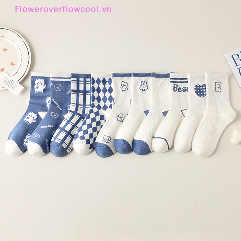 Fofc Vớ Kẻ Sọc In Hình Gấu Hoạt Hình Vui Nhộn Phong Cách Harajuku