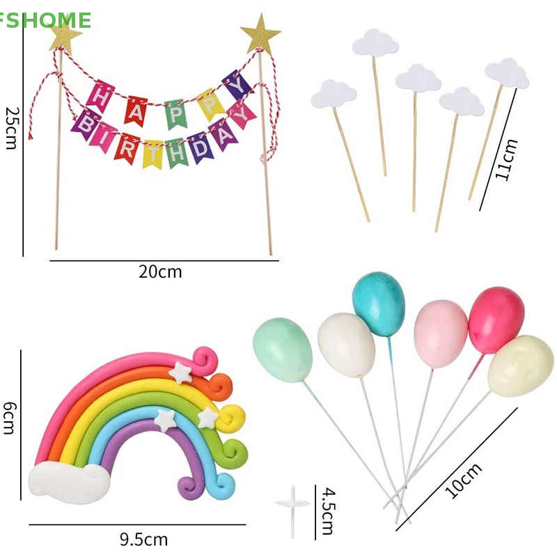 Set 5 Que Cắm Trang Trí Bánh Sinh Nhật Hình Lá Cờ Nhiều Màu Sắc Mới