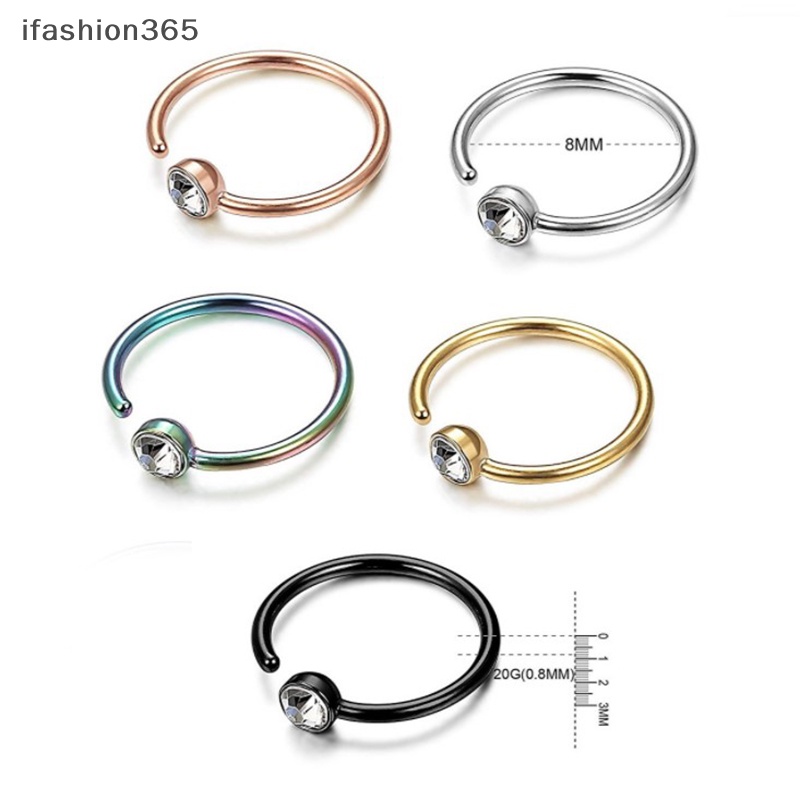 1 Khuyên Mũi Tròn Dạng Kẹp Bằng Thép Thời Trang Cho Nữ ifashion365