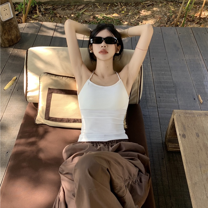 IELGY    Áo Hai Dây Hở Lưng Phong Cách Pháp Sang Trọng Cho Nữ