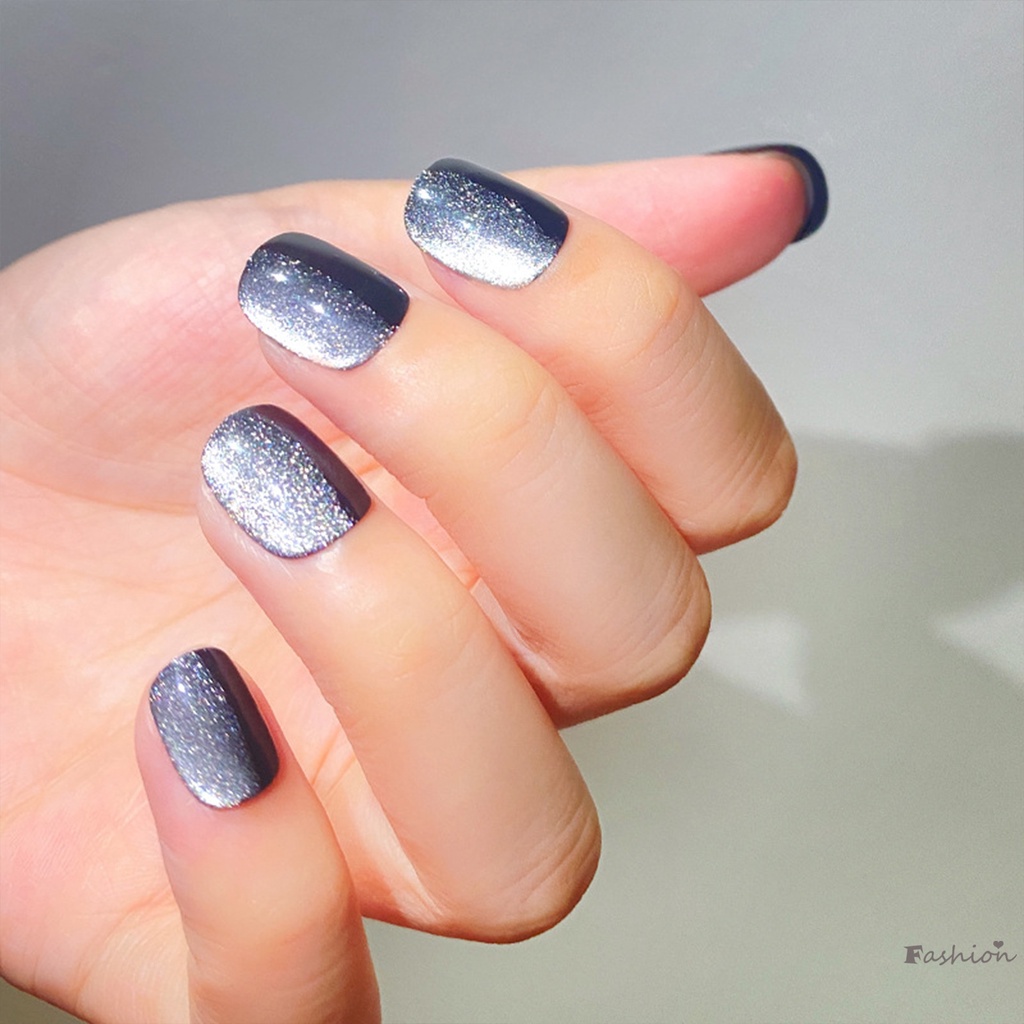 Móng Tay Giả Ngắn Dạng Nhấn Hình Mắt Mèo Cá Tính Cho Nữ