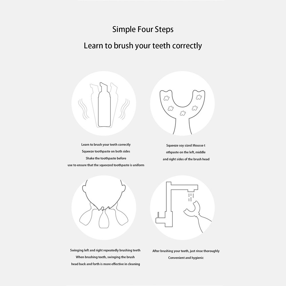 Bàn Chải Đánh Răng Silicon Xoay 360 Độ Hình Chữ U Họa Tiết Hoạt Hình Cho Bé 2-6 - 12 Tuổi