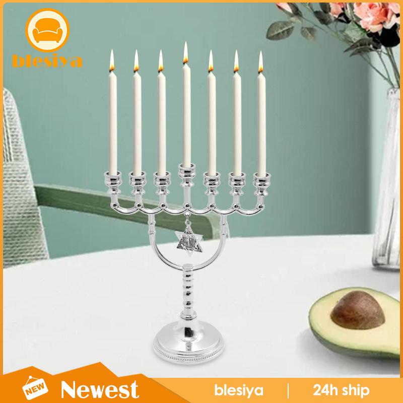 [Blesiya] Giá Đỡ Nến Để Bàn Trang Trí Menorahs Hình Học Cổ Điển Hanukkah Menorah