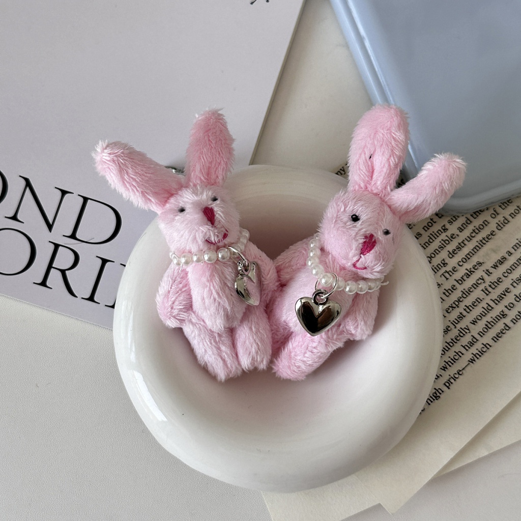 Móc Khóa Thỏ Nhồi Bông Phong Cách Hoạt Hình Dễ Thương