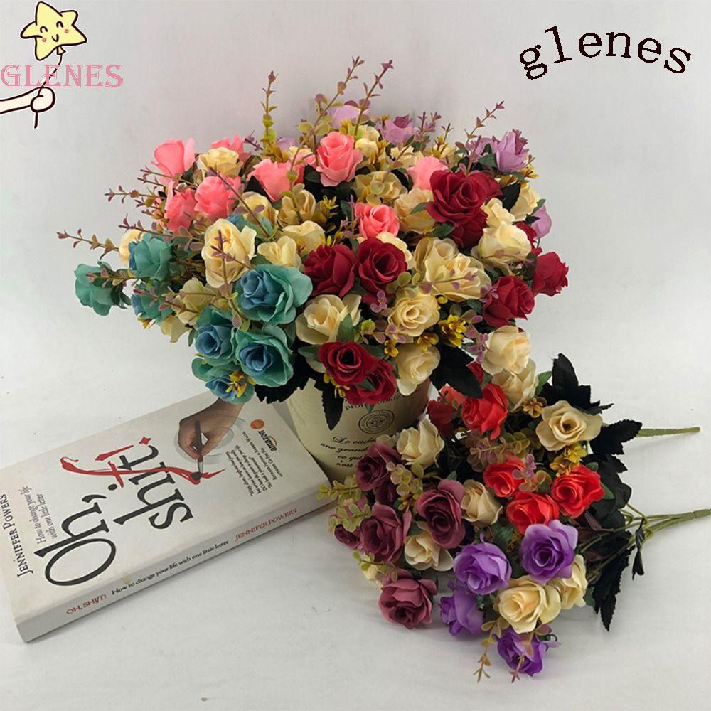 Bó Hoa Hồng Giả Bằng Lụa Dùng Trang Trí Đám Cưới