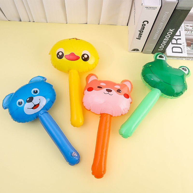 Bong Bóng Bơm Hơi Hình Đầu Động Vật Hoạt Hình Nhiều Hình Dạng Có Chuông Sành Điệu Cho Trẻ Em