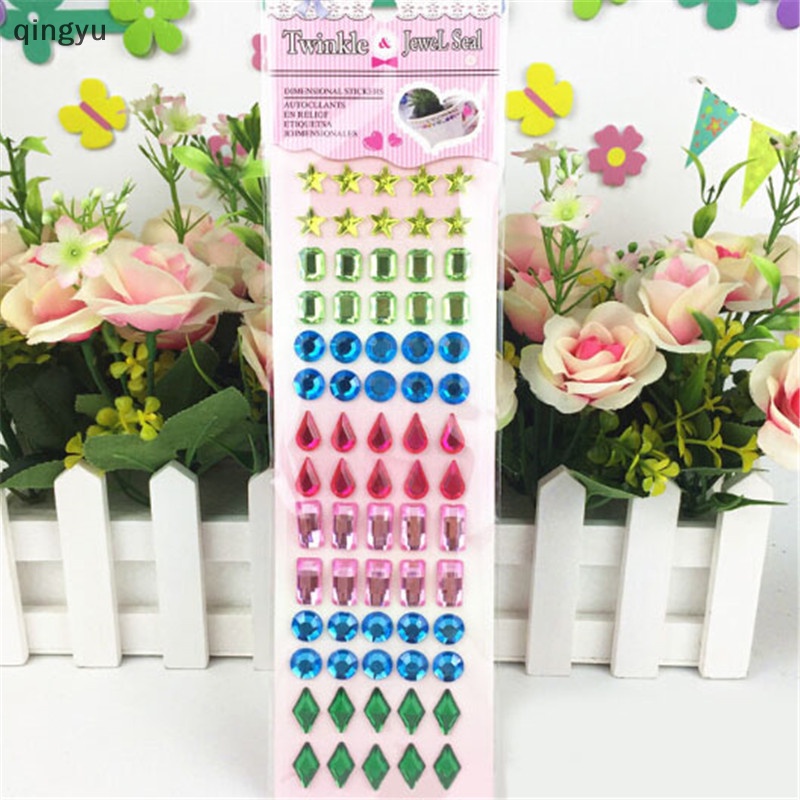 Qingyu Dải Đá Dán Pha Lê Lấp Lánh Trang Sức Tự Dính