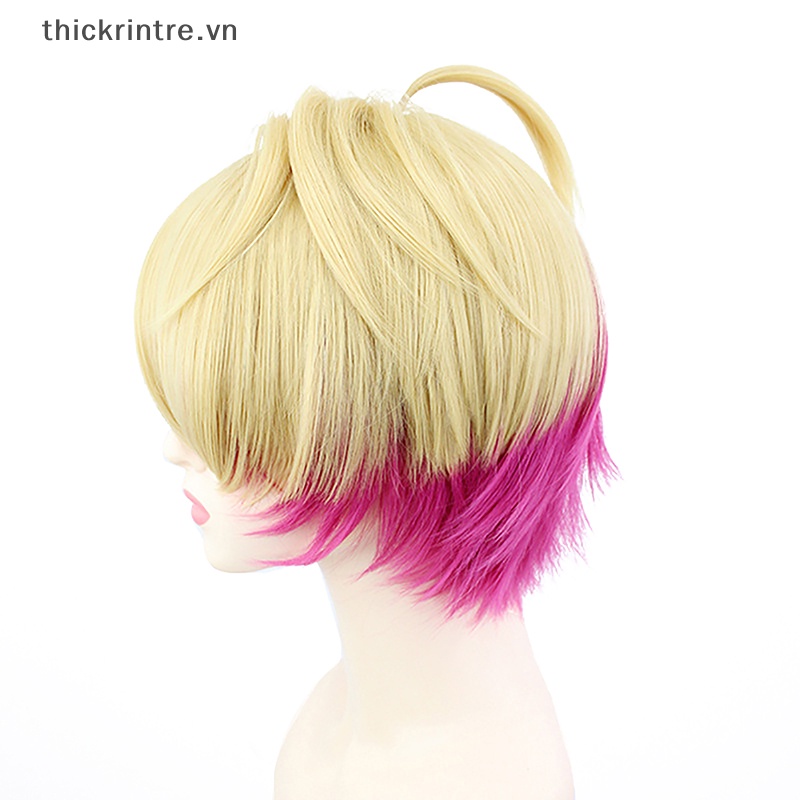 1 Bộ Tóc Giả Ngắn 30cm Màu Cam / Hồng