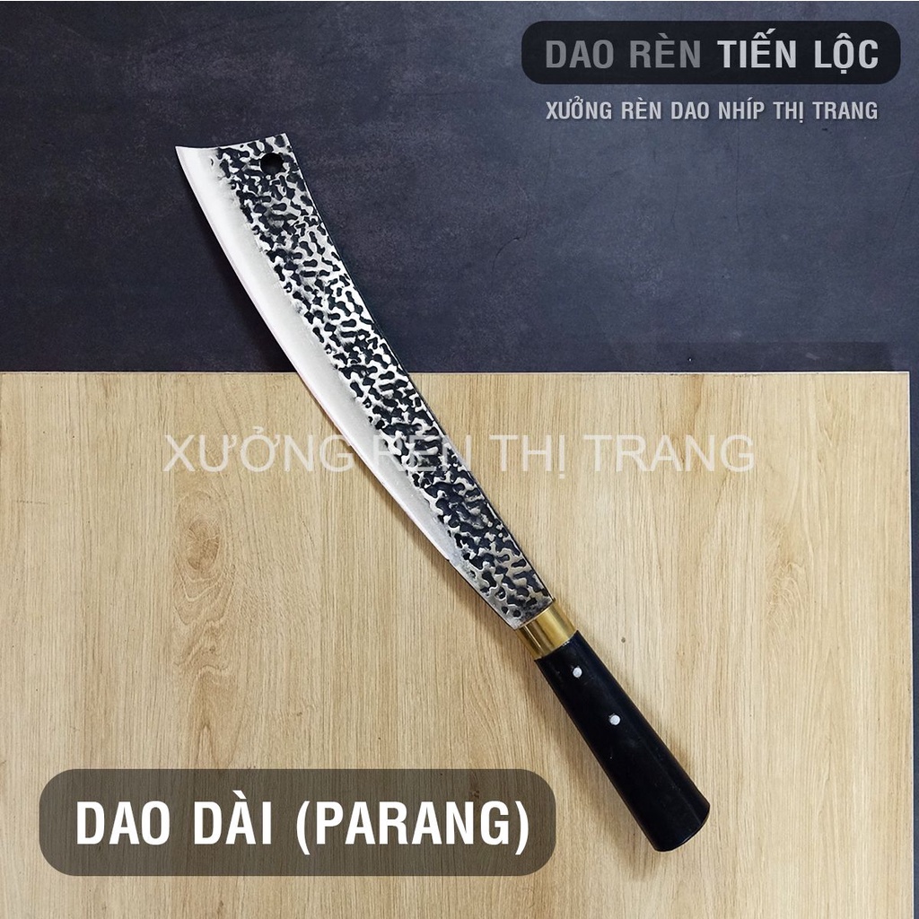 Bộ Dao Nhà Bếp Đa Năng - Rèn Từ Thép Nhíp Dập Vân 2 Mặt, Dùng Chặt Cây, Chặt Xương, Thái Lọc Thịt