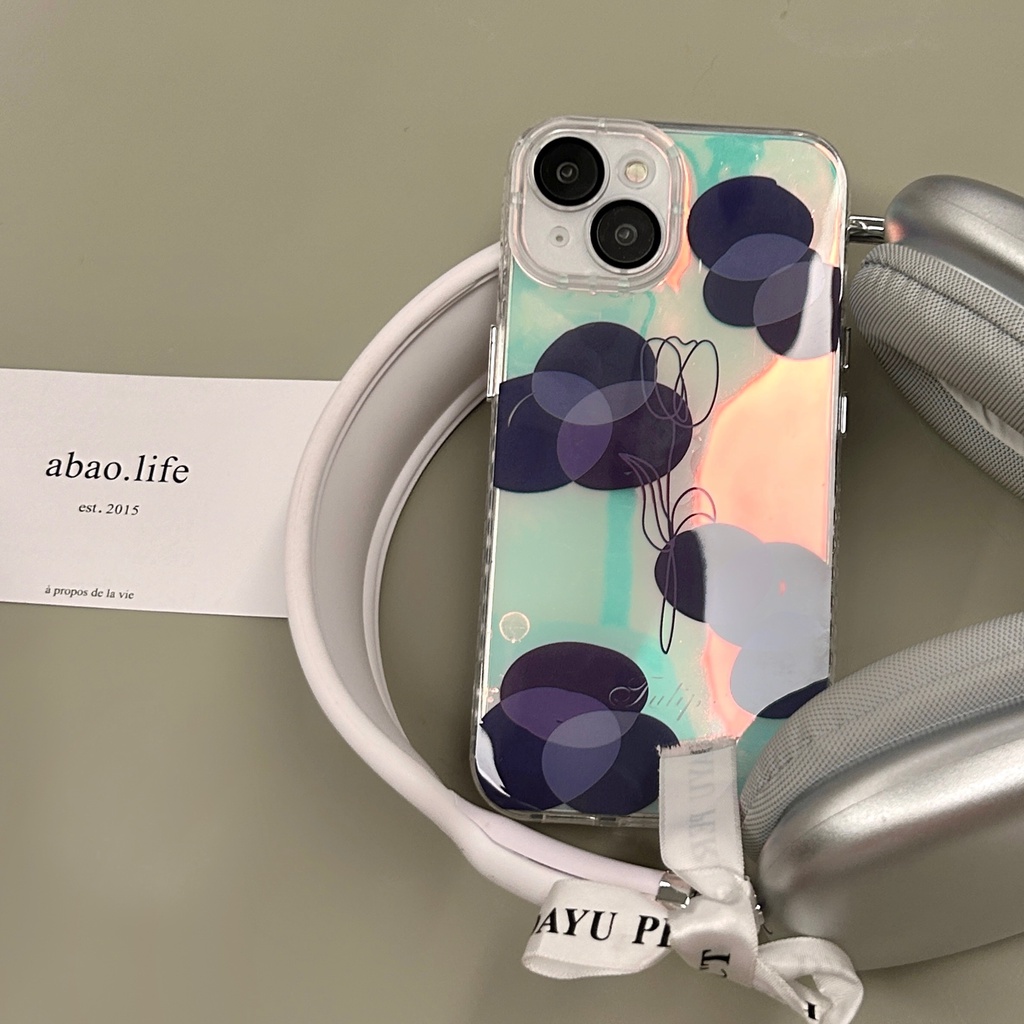 Ốp Điện Thoại TPU Trong Suốt Màu Đen In Hoa Cho IPhone 14 13 12 11 Pro Max