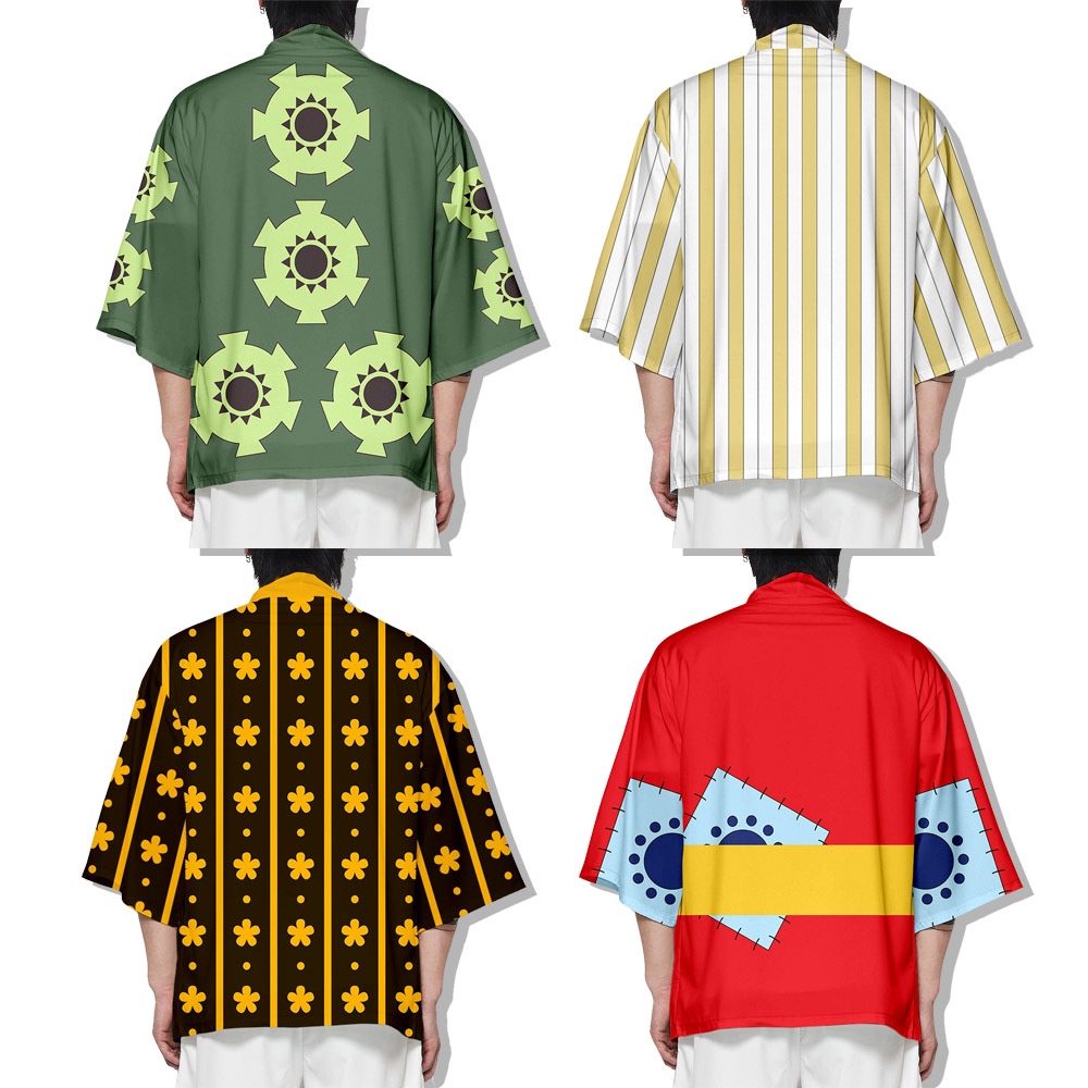 Áo Khoác kimono In Hình monkey d luffy anime one piece Nhật Bản Mặc Đi Biển Cho Nam Nữ haori Cỡ Lớn & - -