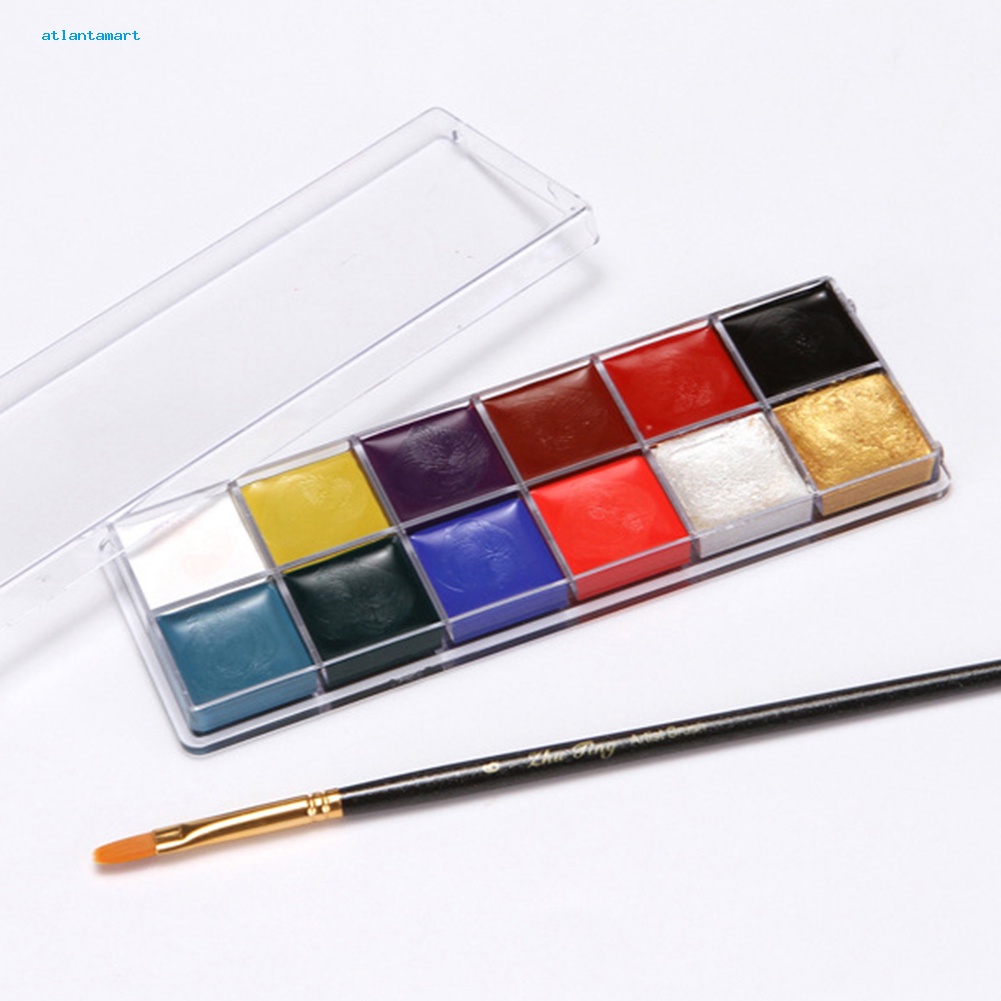 Túi Đựng Đồ Dùng Cao Cấp Tiện Dụng| Set 12 Màu Vẽ Cơ Thể Hóa Trang Halloween Kèm Cọ